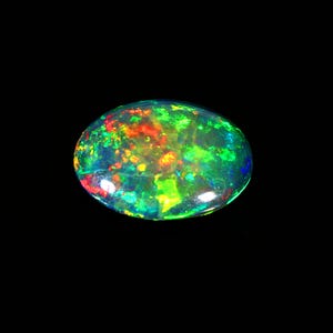 AAAAA Grade Natural Black Opal Cabochon Gemstone+Welo Fire Black Opal+ Handmade Oval Shape Opal+October Birthstone Gemstone, Size 12x9 MM.