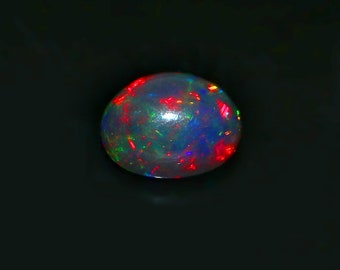 8x11 mm Opal -Natural Black Ethiopian Fire opal- Black Opal - Welo fire opal - October birthstone - Opal Stone-Opal Cabochon -Loose Opal