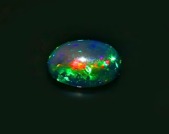 13x9 mm Opal Cabochon- Natural Black Ethiopian Fire opal-Black Opal- Welo fire opal- October birthstone-Opal Stone-Opal Cabochon -Loose Opal