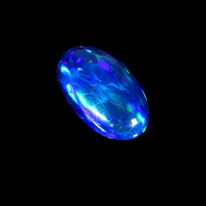 AAAAA Grade Natural Black Opal Cabochon Gemstone+Blue Fire Black Opal+ Handmade Oval Shape Opal+October Birthstone Gemstone, Size 18x10x6 mm