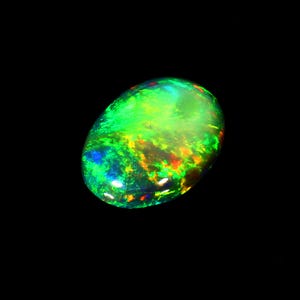 AAAAA Grade Natural Black Opal Cabochon Gemstone+Welo Fire Black Opal+ Handmade Oval Shape Opal+October Birthstone Gemstone, Size 12x9 MM.