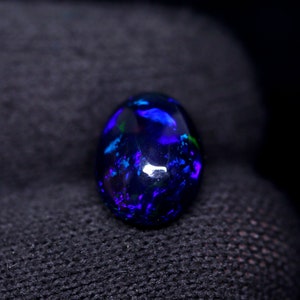Natural Black Opal 12x9x6 mm Opal Cabochon -3.00 Ct Opal Oval -Welo fire opal-October birthstone-Opal Stone-Opal Cabochon-Loose Opal Stone.