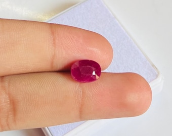 Rubí rojo natural certificado por ITLGJ, forma ovalada, 10,6 x 7,89 x 5,31 mm, rubí sangre de paloma, rubí rojo magenta y morado de alta calidad, 0,4,56 ct