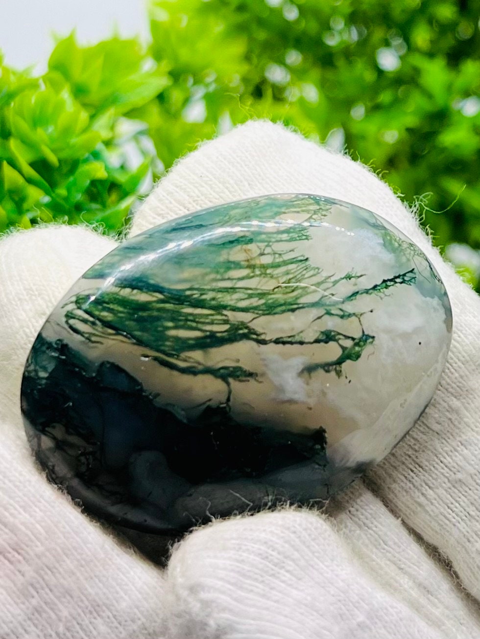Natural Tree Design Aqeeq Oval Cabochon Gemstone,100 Cts