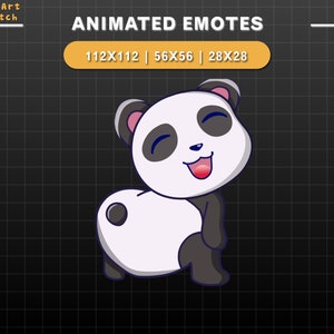 Animated Twitch Emote Panda Dancing,  Cute Panda Twitch Emotes, Cute Emotes For Youtube, Discord