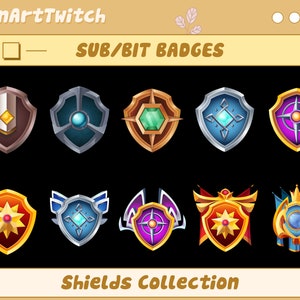 Legends Rank Shield Twitch Sub Badges, Cheer Bit Badges, Ready To Use for Twitch, Discord