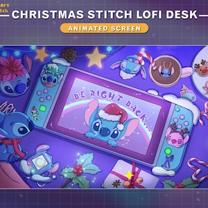 Écrans Twitch animés Point de bureau Lo-fi de Noël, Écrans de flux de points mignons de Noël, Superposition Twitch de bureau de flux d’hiver