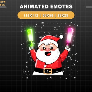 Emote Twitch animate Tifo per Babbo Natale, Emoticon Twitch carine di Natale, Emote carine per Youtube, Discord