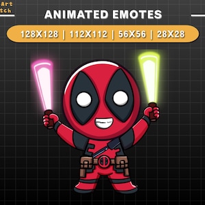 Animierte Twitch Emote Deadpool Jubeln, Marvel Twitch Emotes, Cute Emotes Für Youtube, Discord