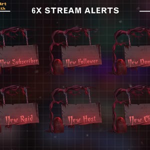 Gothic Horror Animated Twitch Stream Alerts, Spooky Halloween Twitch, Horror Graveyard Stream, Graphics For Streamer