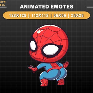 Emote animate di Twitch Spider-Man che balla, Emote Marvel Twitch, Emote carine per Youtube, Discord