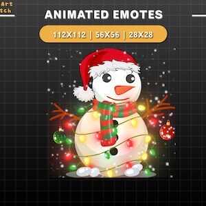 Animierte Twitch Emote Weihnachten Schneemann, Winter Twitch Emote, süßes Emote Für Youtube, Discord