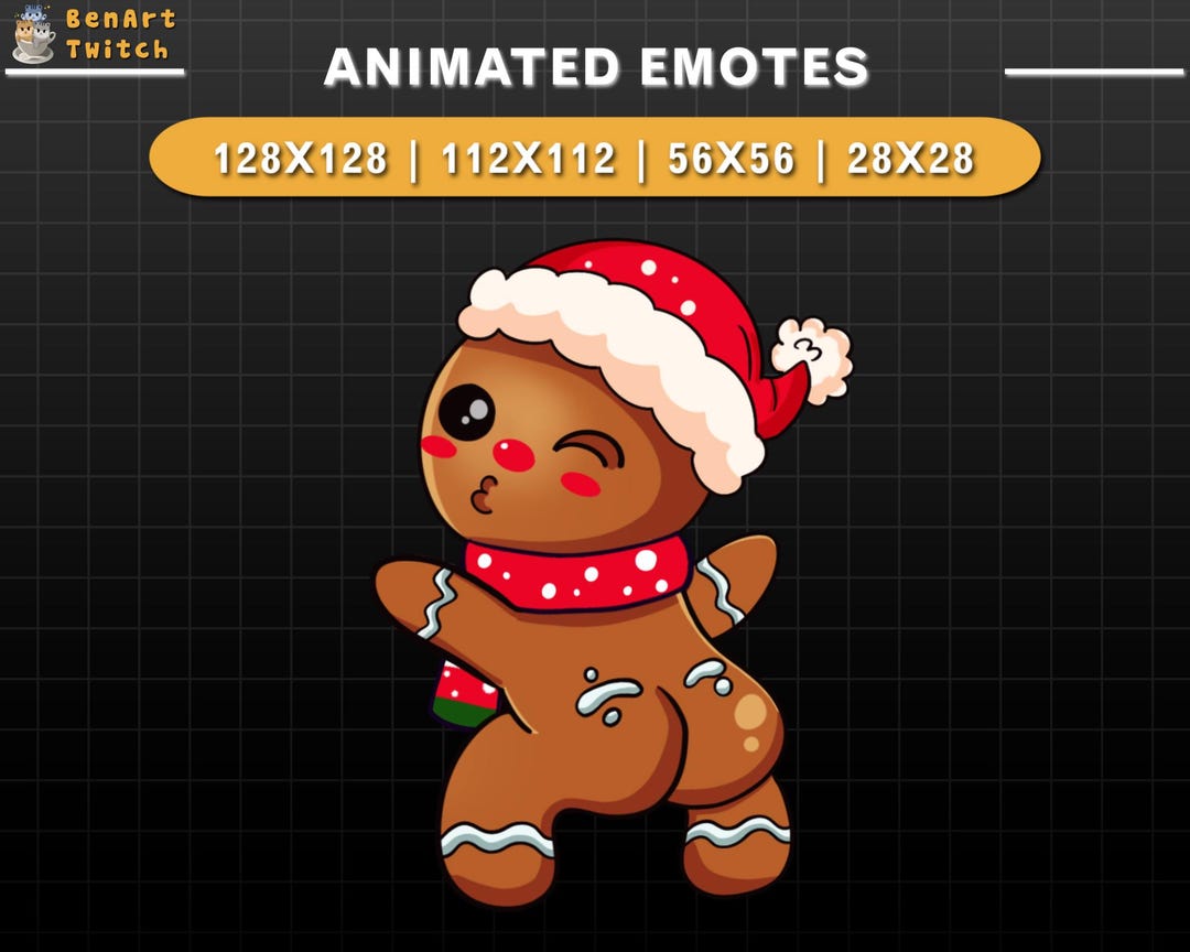 Animated Twitch Emote Gingerbread Dancing, Cute Christmas Twitch Emotes ...