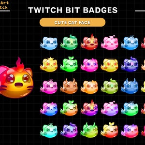Full Set 30x Cute Kitten Twitch Sub Bit Badges, Cats Sub Badges, Complete Twitch Bit Badges Set, Twitch Subscribe Package