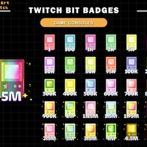 30x Controller Gaming Twitch Bit Badges, Controller Game Twitch Badges, Twitch Bit Tier Badges