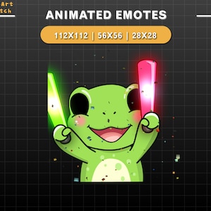 Animated Twitch Emote Frog Cheering, Cute Frog Twitch Emotes, Cute Emotes For Youtube, Discord
