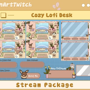 Forfait animé de flux Twitch de salle de jeu Lofi, salle de jeu esthétique Lofi, Twitch de salle de jour, thé Boba, scène de salle d&#39;installation, Kawaii, chambre confortable