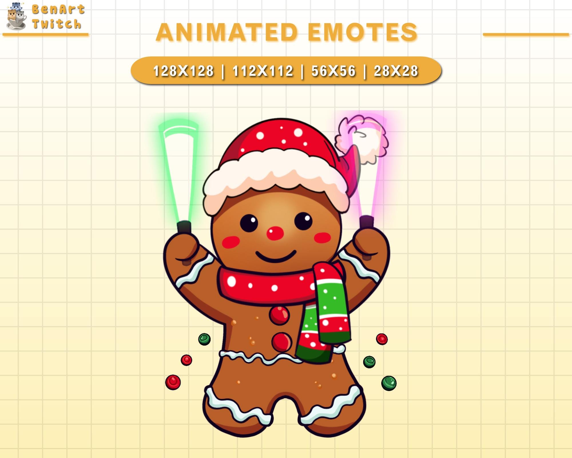 Animated Twitch Emote Gingerbread Cheering, Cute Christmas Twitch ...