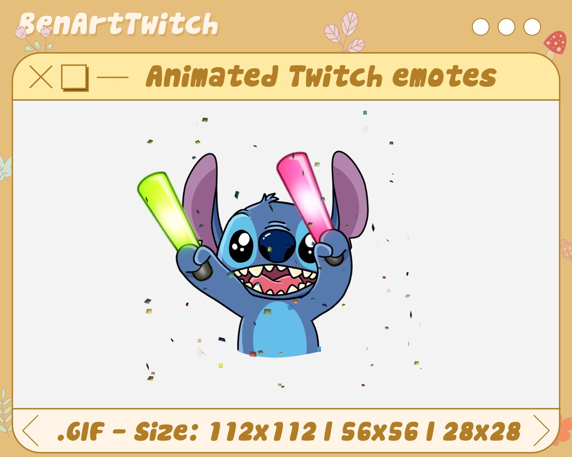 Animated Twitch Emote Stitch Cheering Stitch Twitch Emotes Etsy