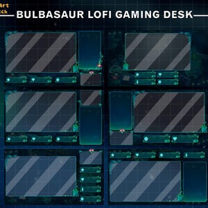 Bulbasaur animerat Twitch-överläggspaket, mysigt Lofi-spelskrivbordsströmpaket, söt Pokémon-Twitch-layout för streamers bild 7