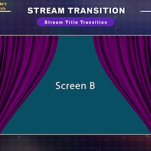 Curtain Stream Transition, Purple Curtain Stream Transition, Violet Stinger