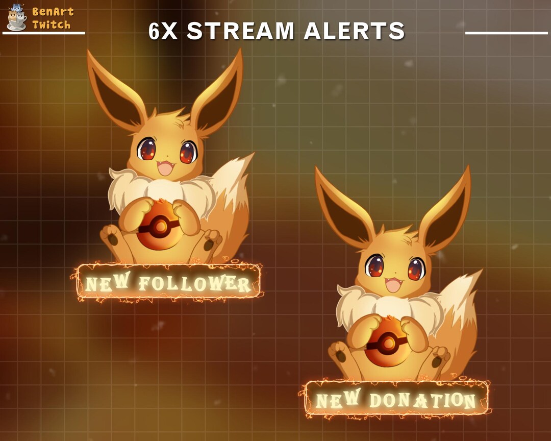 6x Chibi Eevee Twitch Alert– Animated Eevee Stream Alert, Twitch ...