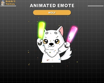 Animated Twitch Emote Cute Wolf, Cute Wolf Twitch Emotes, Cute Emotes For Youtube, Discord