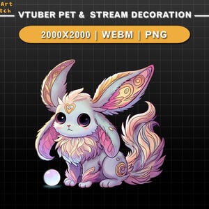 Fantasy Bunny  – Magical Rabbit Vtuber Pet Overlay, Animated Twitch Stream Decoration