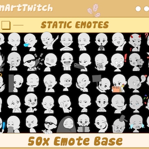 50x DIY Custom Emote Basis Twitch Emotes Pack, Chibi Basis, Zeichnen Sie Ihre eigenen Emotes, Meme Emote, passen Sie Emotes an, Zwietracht Emote