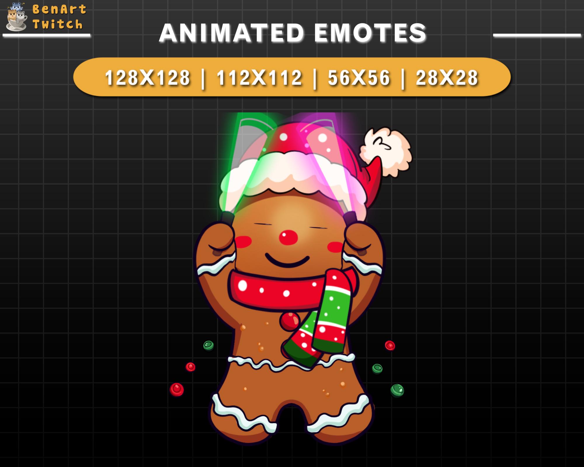 Animated Twitch Emote Gingerbread Cheering, Cute Christmas Twitch ...