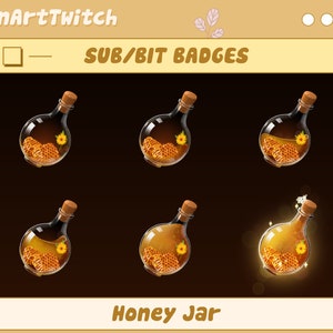 Honey Jar Twitch Sub Badges, Honey Bee Cute Sub Badges, Ready To Use for Twitch, Discord