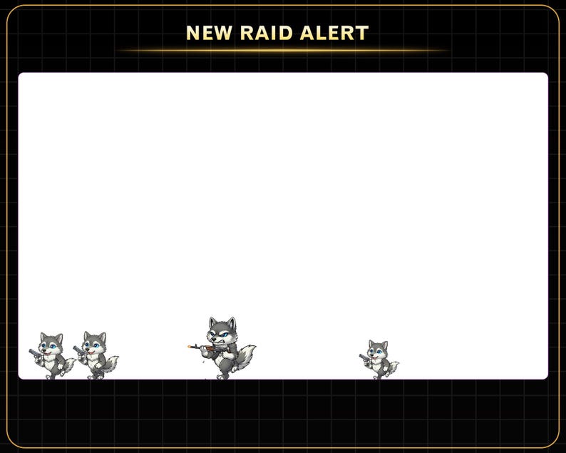 Animated Cool Wolf Twitch Raid Alert, Wolf Twitch Emotes for Streamers ...