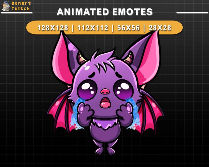 Animated Twitch Emote Bat Cry, Halloween Twitch Emotes, Cute Emotes for ...