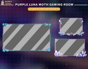 3x Animated Crystal Webcam Overlay, Celestial Twitch Webcam Borders