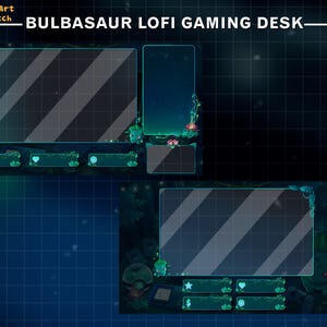 Bulbasaur animerat Twitch-överläggspaket, mysigt Lofi-spelskrivbordsströmpaket, söt Pokémon-Twitch-layout för streamers bild 6
