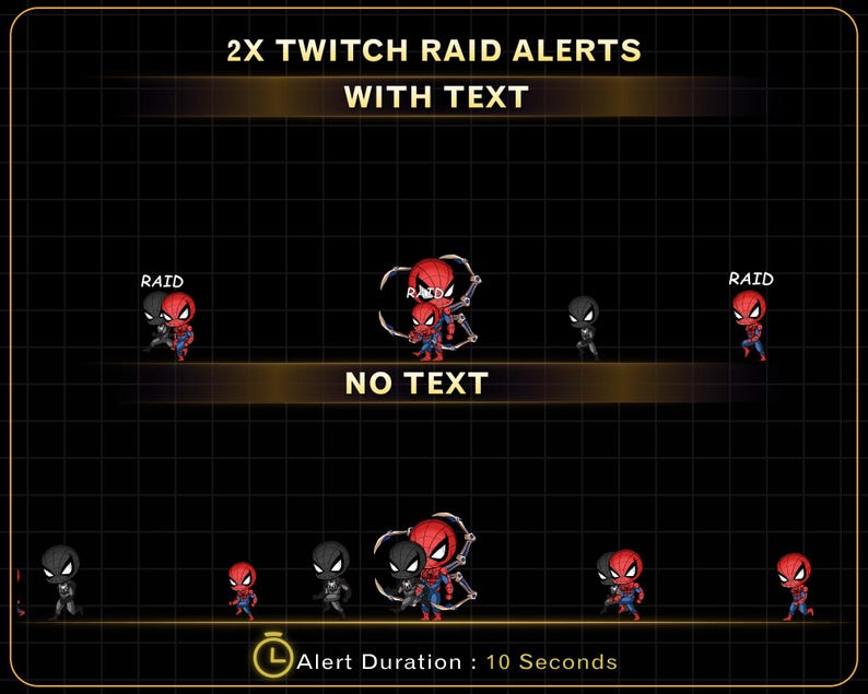 Animated Spiderman Twitch Raid Alert, Spiderman Twitch Emotes for ...