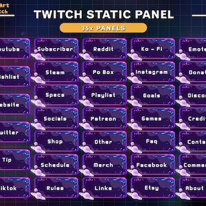 35x Galaxy Twitch Panel Pack, Planets Stream Panel for Twitch Profile - Discord - Yotube
