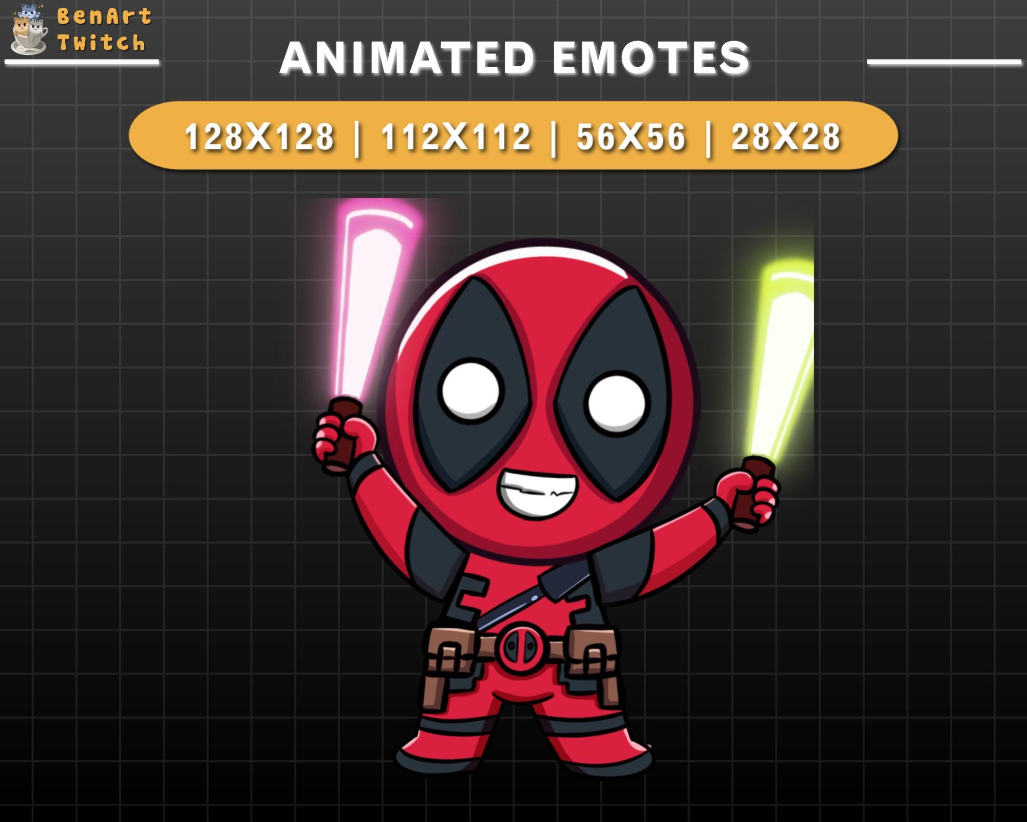Deadpool Rivals Emote Animated Twitch Emote Deadpool Cheering, Marvel Twitch Emotes, Cute ...