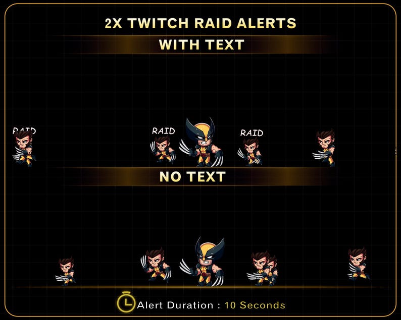 Animated Wolverine Twitch Raid Alert, Wolverine Twitch Emotes for ...