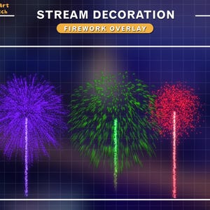 Animated Firework Twitch Overlay, Colorful Firework, Stream Decoration, Confetti Shooting, Festive Sparkling...