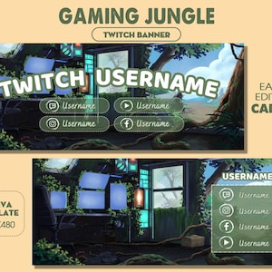 Sjabloon Twitch-banner Retro toekomst, streambanner post-apocalyptisch thema Twitch, Sci-Fi Twitch-overlay achtergrond, natuurscène