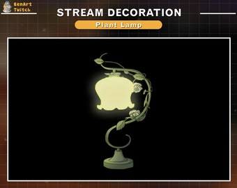 Planta de lámpara de decoración de vapor animada, Twitch de cabaña acogedora, gráficos de transmisión