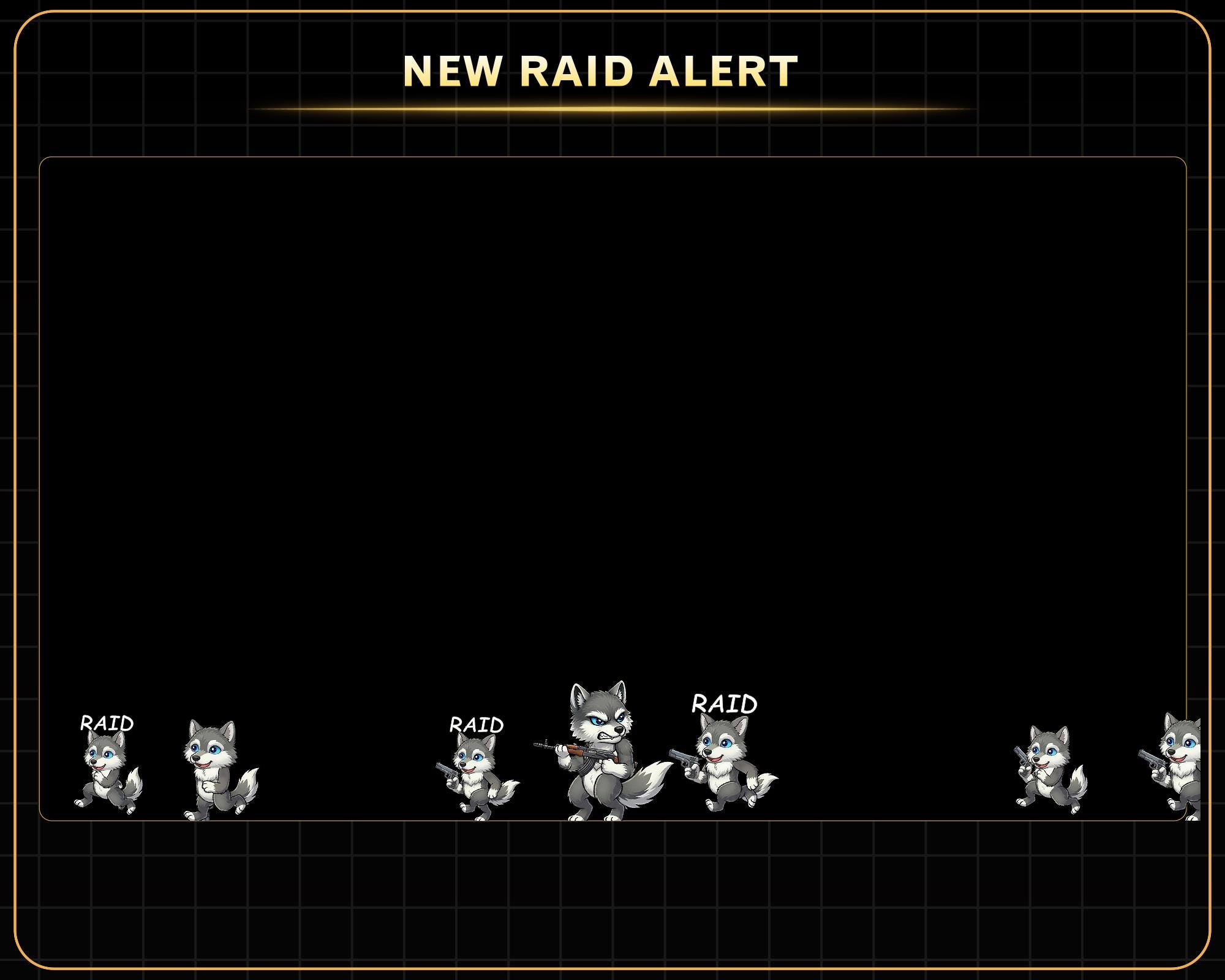 Animated Cool Wolf Twitch Raid Alert, Wolf Twitch Emotes for Streamers ...