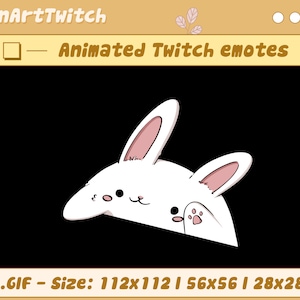 Animated Bunny Twitch Emote, Cute Rabbit Twitch Meme Emotes, Cute Emotes For Youtube,  Discord