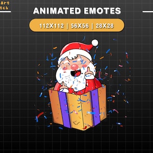 Animierte Twitch Emote Weihnachtsgeschenk Box, süße Weihnachts Twitch Emotes, süße Emotes für Youtube, Discord