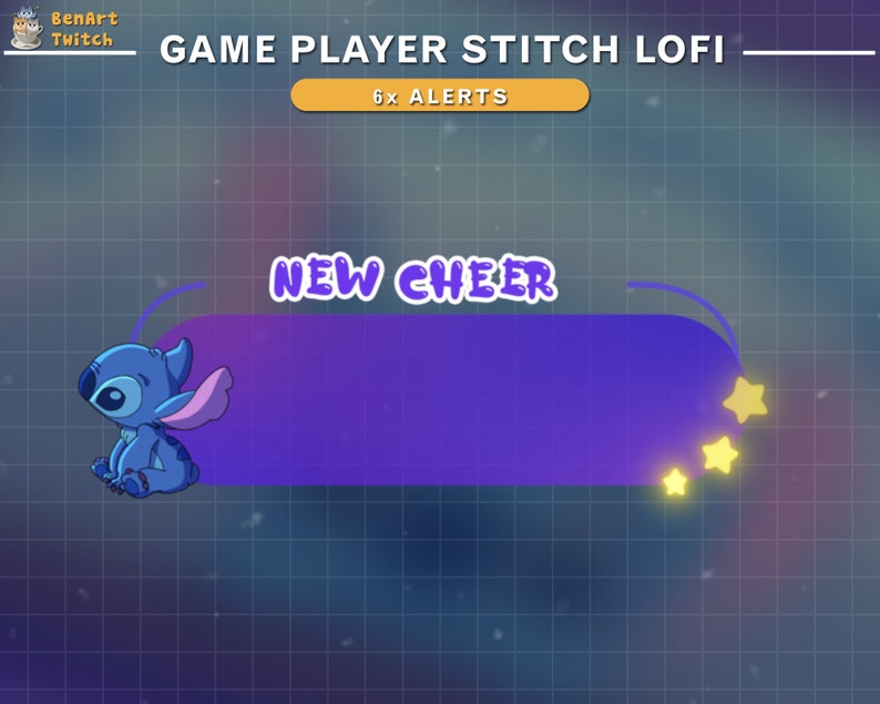 Animated Twitch Alerts Cute Stitch, Stitch Stream Alerts, Stitch Twitch