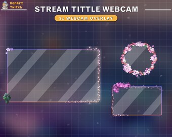 3x アニメーション桜ウェブカメラオーバーレイ、桜 Twitch ウェブカメラボーダー