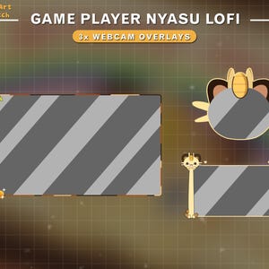 Animated Webcam Overlay Cute Cat, Meowth Twitch Webcam Borders