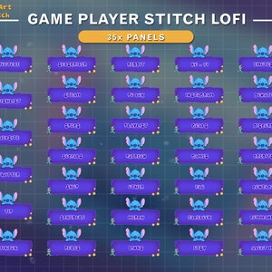35x Twitch Panels Cute Stitch, Stitch Stream Panels for Streamer, Vtuber