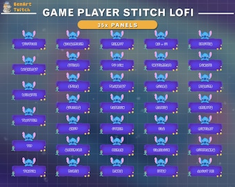 35x Twitch Panels Cute Stitch, Stitch Stream Panels for Streamer, Vtuber